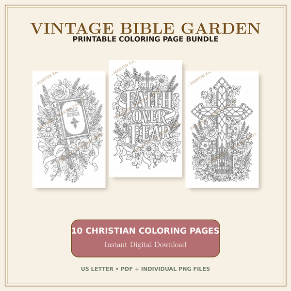 Vintage Bible Garden Coloring Page