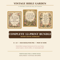 Vintage Bible Garden Scripture wall art printable bundle