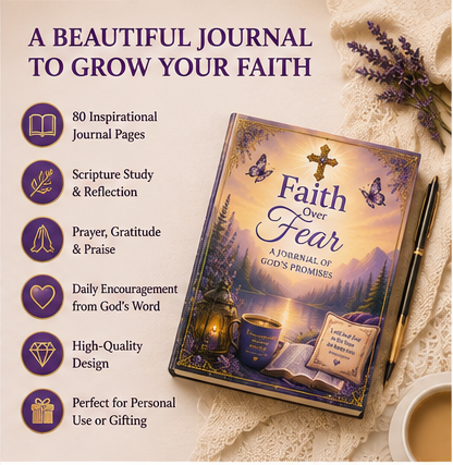 Faith Over Fear journal features and devotional sections