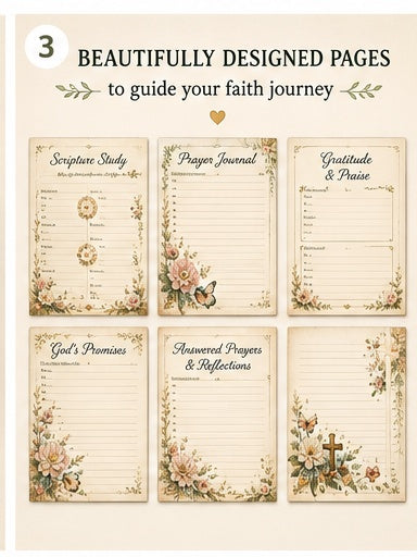 Vintage Bible Garden Bible journal interior page previews