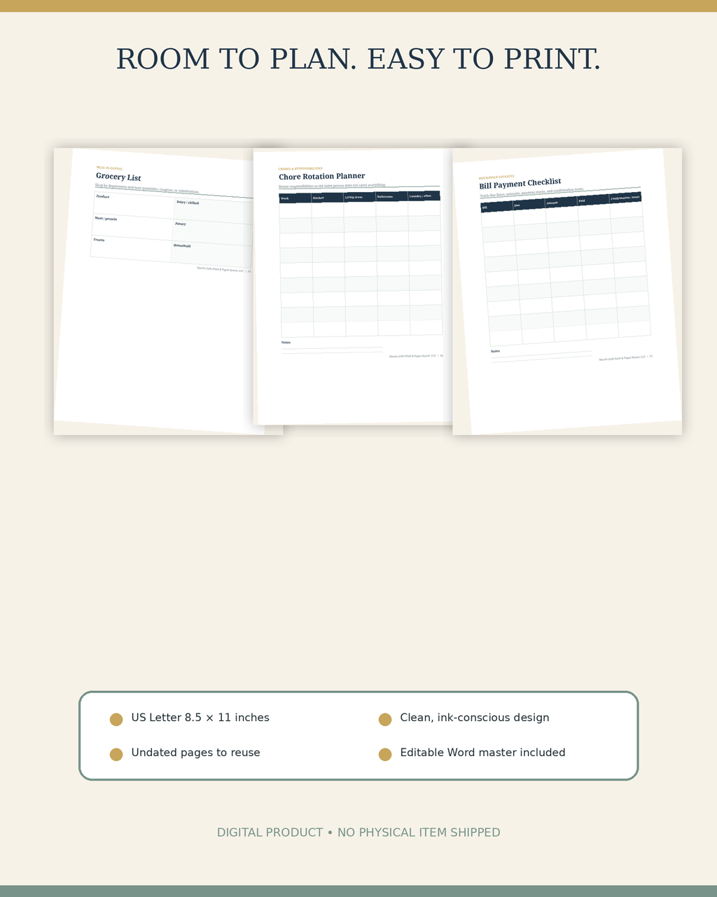 Complete Household Command Center printable file details