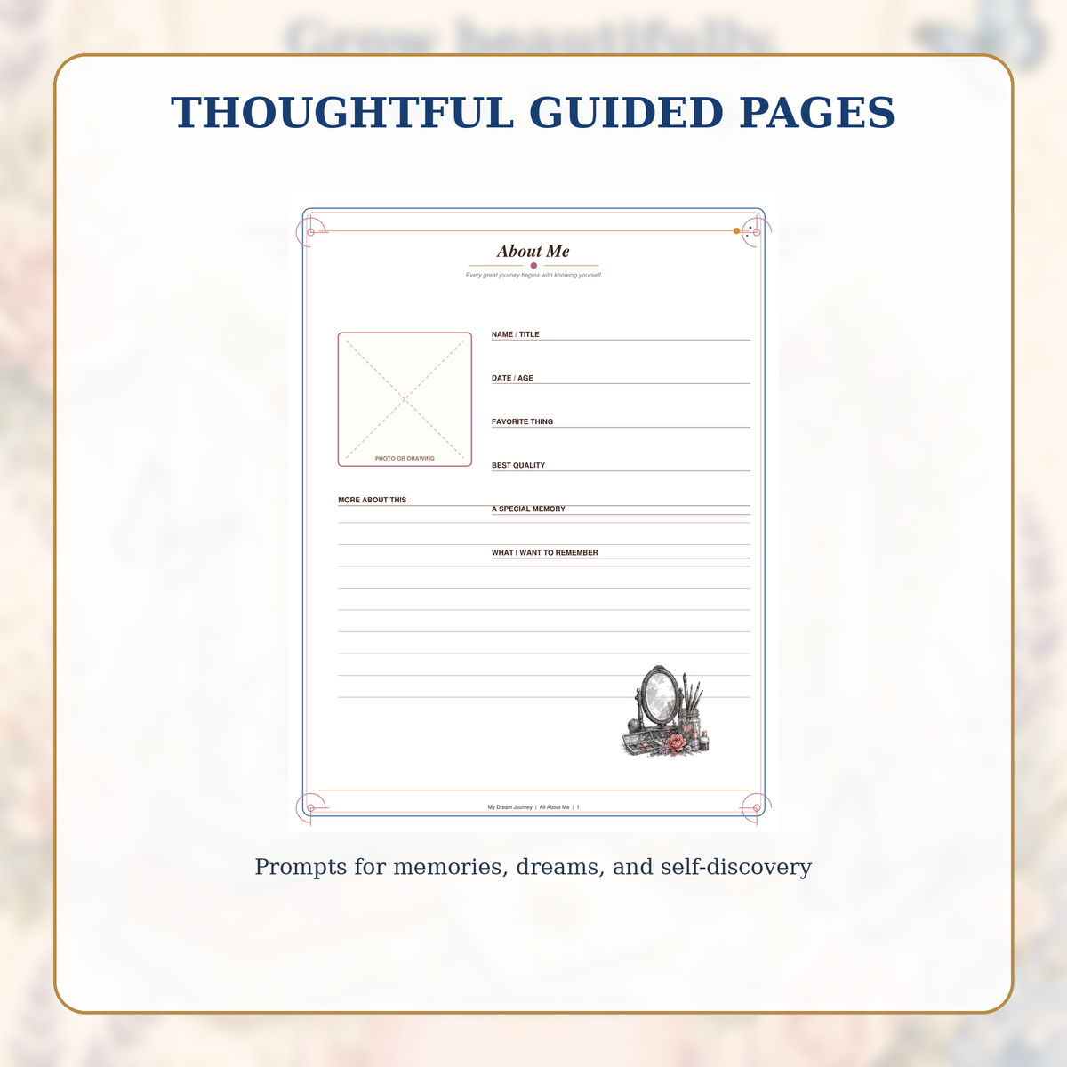 Butterfly Deluxe Dream Journal thoughtful guided pages preview