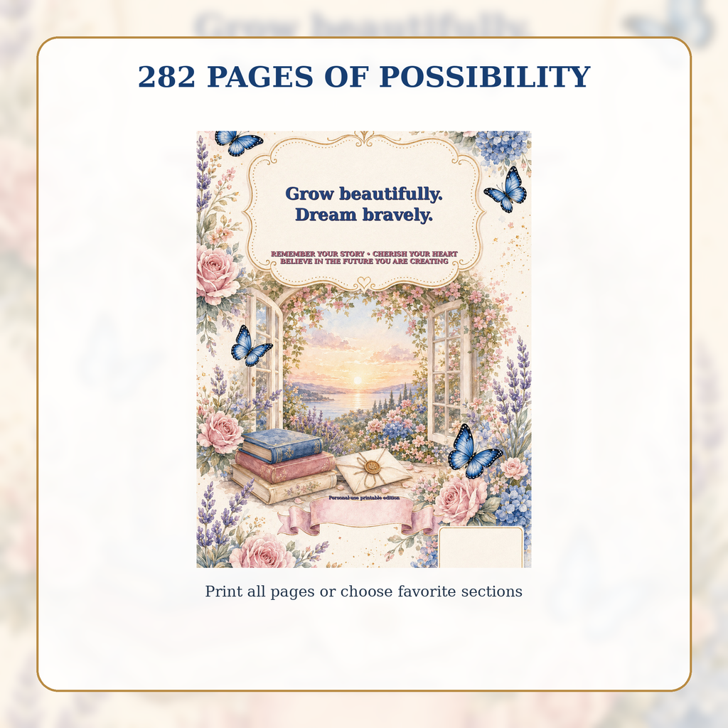 Butterfly Deluxe complete 282-page printable journal overview