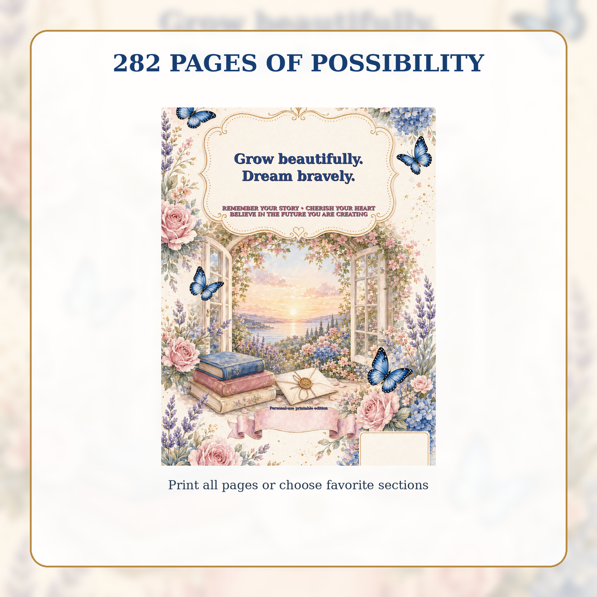 Butterfly Deluxe complete 282-page printable journal overview
