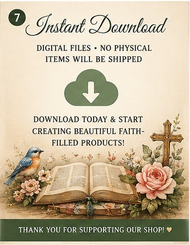 Vintage Bible Garden PNG bundle instant digital download