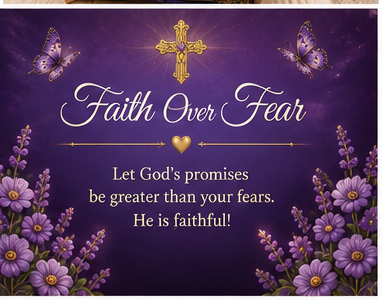 Faith Over Fear inspirational Christian journal message