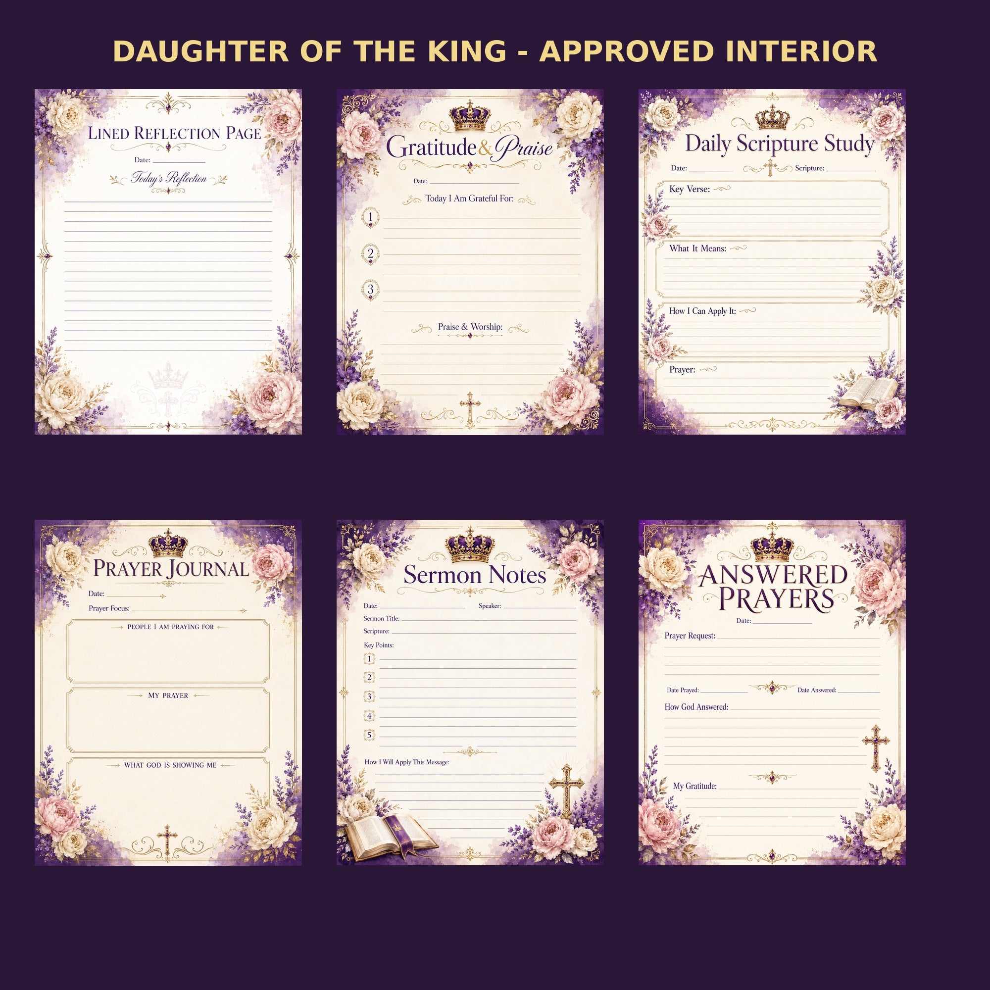Approved Daughter of the King journal interior pages