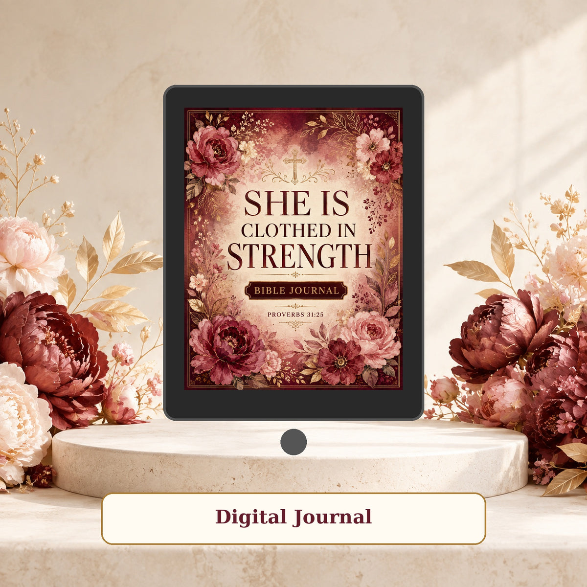 She Is Clothed in Strength digital Bible journal