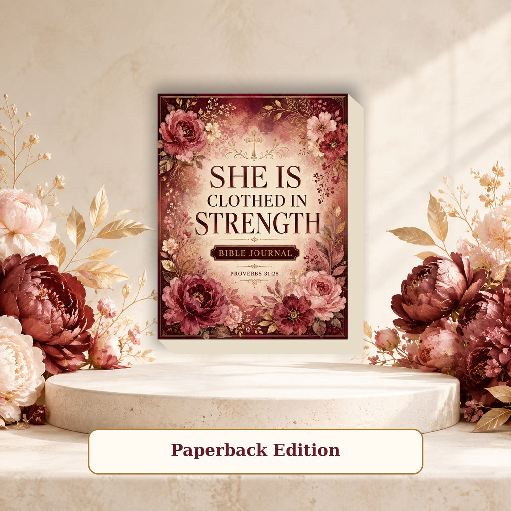 She Is Clothed in Strength paperback Bible journal