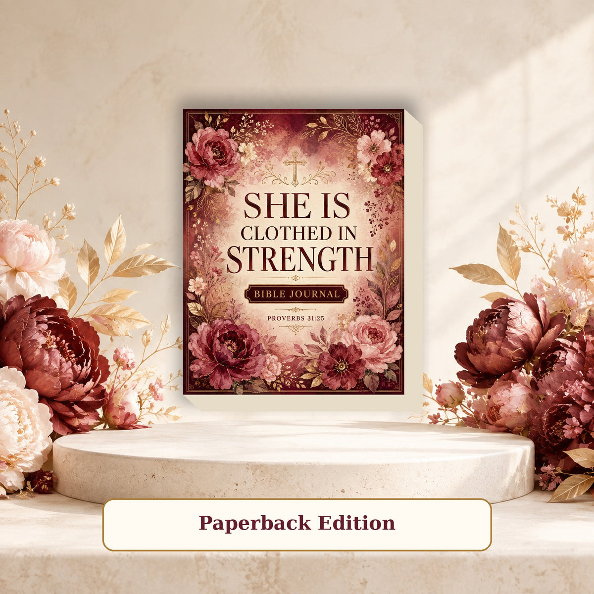 She Is Clothed in Strength paperback Bible journal